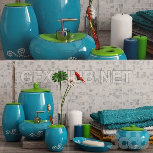 A set of bathroom accessories Primanova Maison Blue